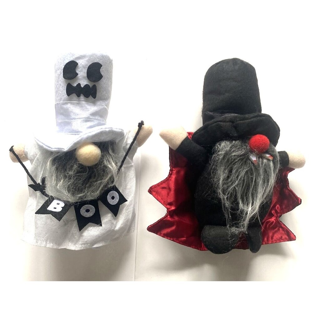 Surcvio 2 Pack Halloween Gnomes Plush Decorations Ghost Vampire